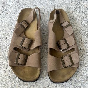 Lands’ End comfort taupe leather sandals size 7